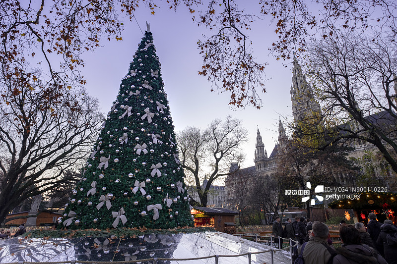 圣诞sesson !奥地利，维也纳，Rathauspark图片素材