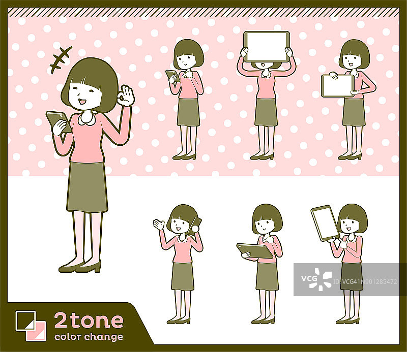 2tone type直刘海女衬衫女式6图片素材
