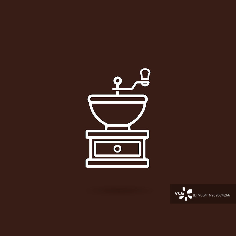 咖啡色背景的咖啡研磨机图标图片素材