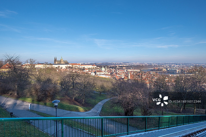 布拉格城堡及城市轮廓，布拉格，捷克共和国图片素材