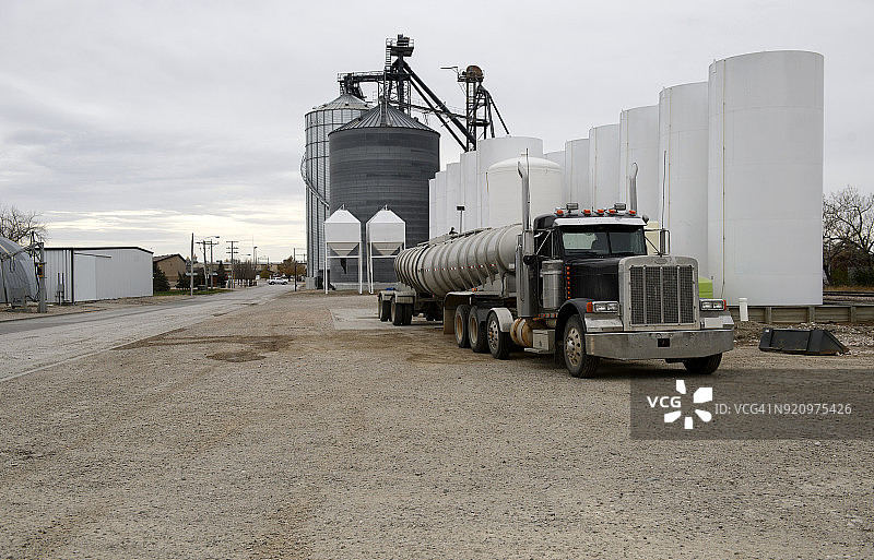 美国南达科他州沃尔的农业筒仓和谷物提升机图片素材