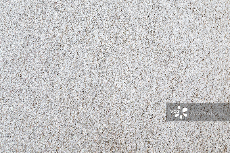 从上面看，白色蓬松的地毯纹理背景。图片素材