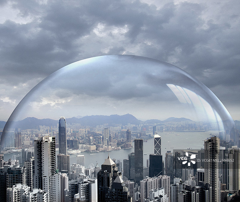 香港处于泡沫之中。图片素材