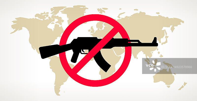 世界地图没有枪支暴力矢量海报图片素材