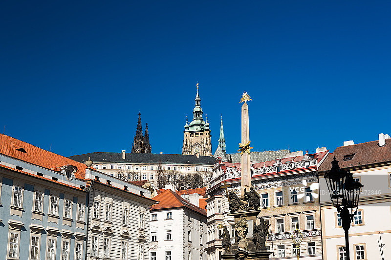 布拉格天际线-有城堡的老城(捷克共和国)图片素材