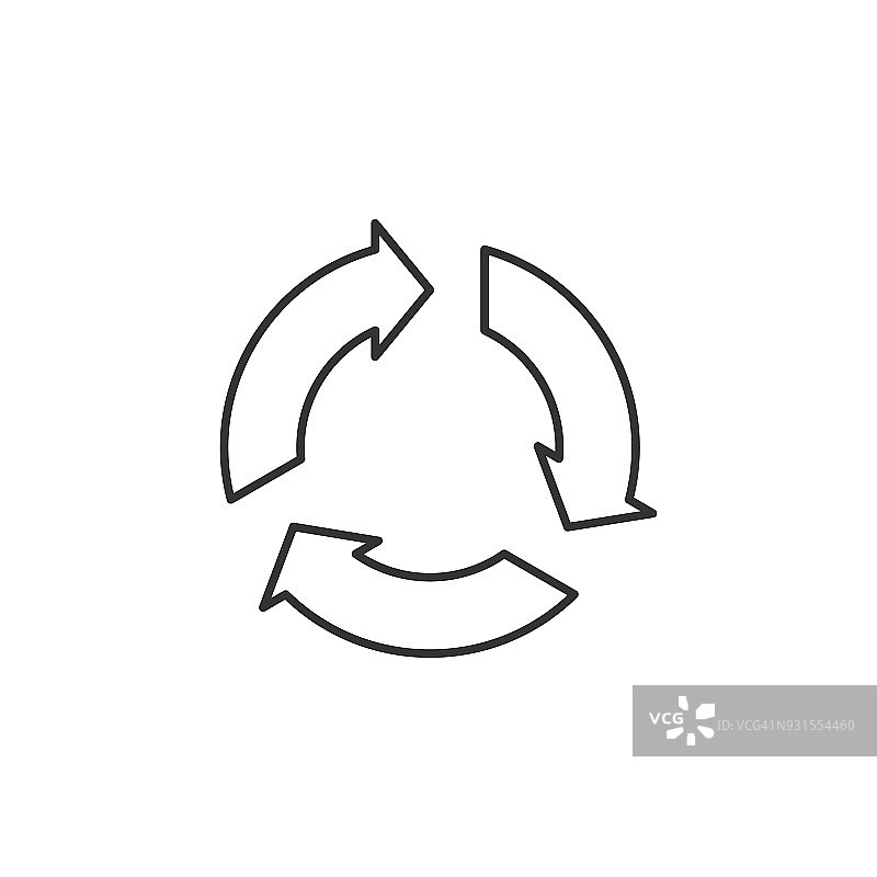 圆形箭头图标。移动概念和web应用的导航符号元素。细线图标用于网站设计和开发，应用程序开发。溢价图标图片素材