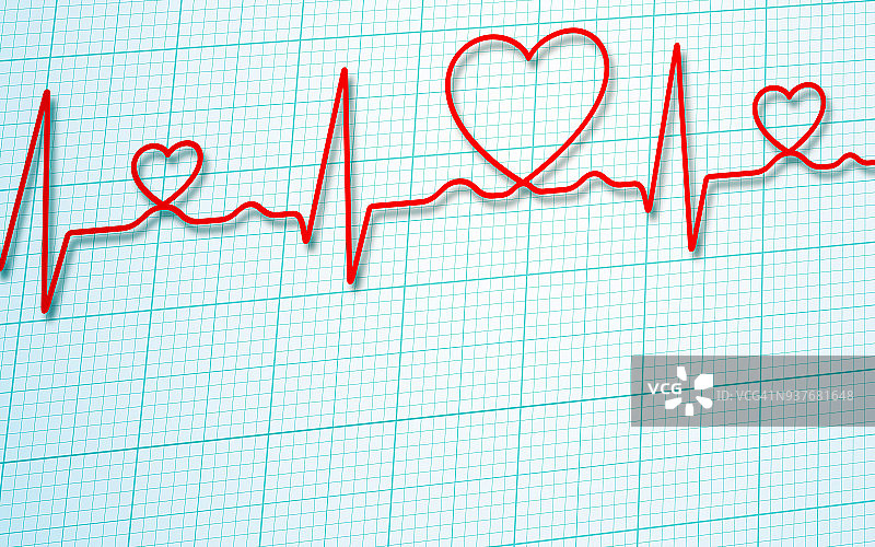 心电图和心脏形态背景(健康概念)图片素材