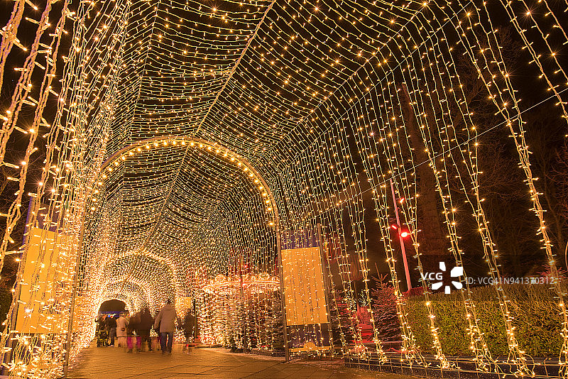 这是丹麦日德兰半岛奥尔胡斯镇一个大型圣诞市场的入口图片素材