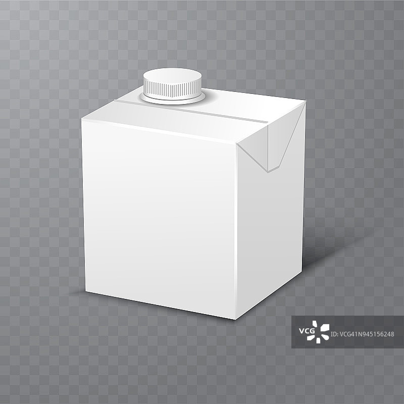牛奶或果汁包装现实矢量插图。图片素材