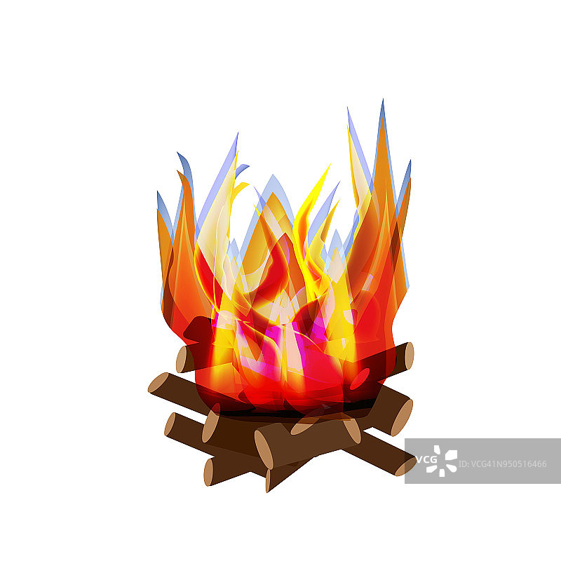 假期延迟Ba 'omer。滞后baomer。大的篝火。火很亮。烧烤。矢量插图在孤立的背景。图片素材