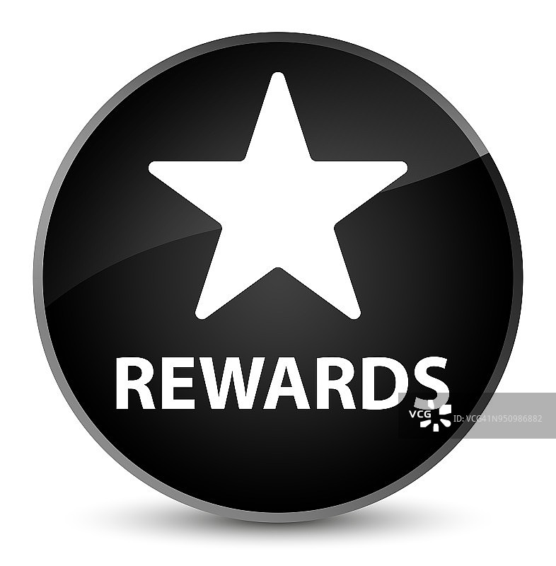 奖励(星状图标)优雅黑色圆形按钮图片素材