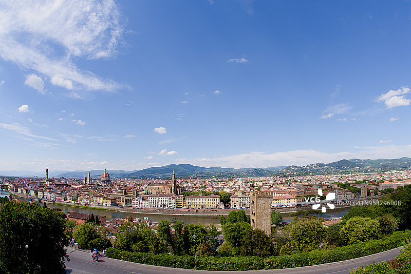 佛罗伦萨米开朗基罗观景台的全景图片素材