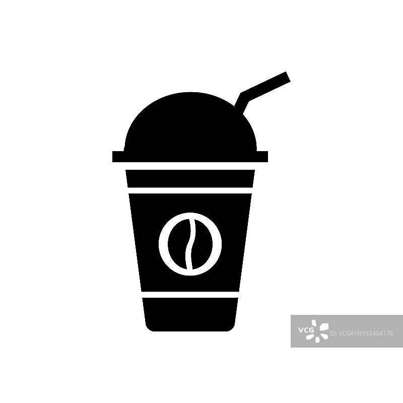 冰咖啡图标。矢量概念插图设计。图片素材