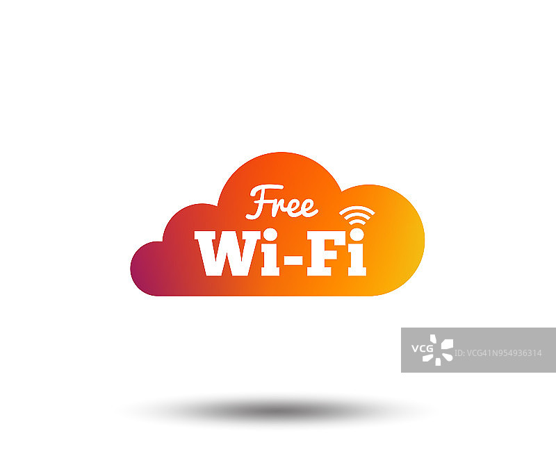 免费的wifi信号。Wifi的象征。无线网络。图片素材