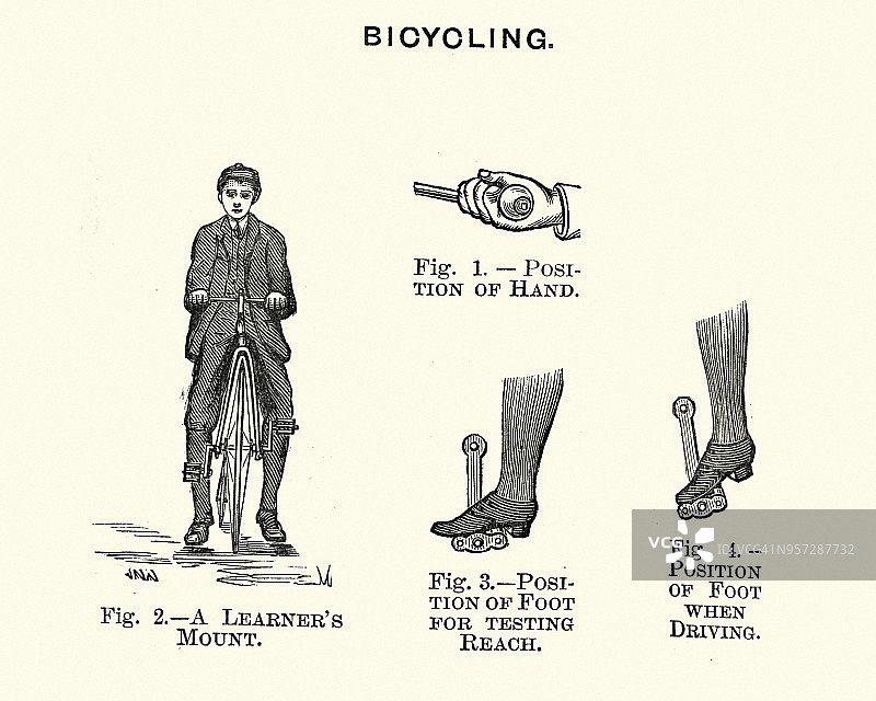 维多利亚运动，骑自行车，学会骑后轮小自行车图片素材