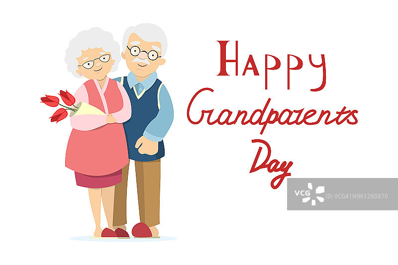 祖父母日快乐。图片素材
