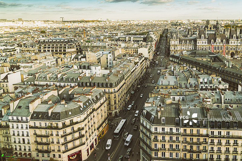 法国，巴黎，从上面俯瞰整个城市图片素材