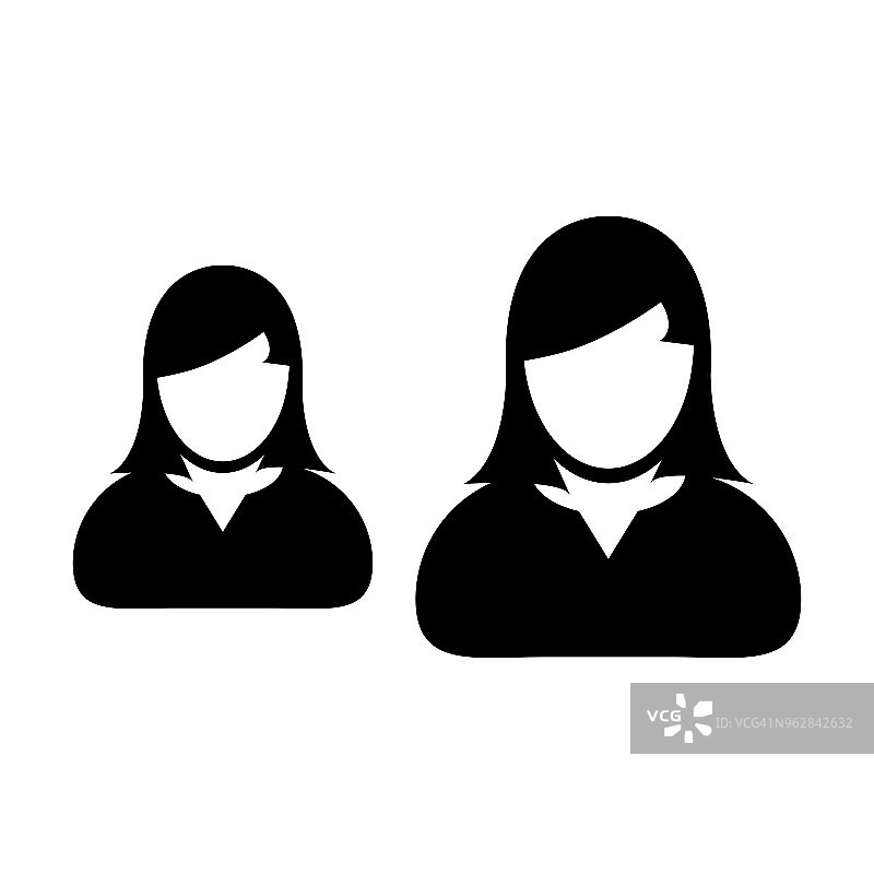 人的图标向量女性群体的人的符号化身为企业团队管理的平面彩色象形文字图片素材