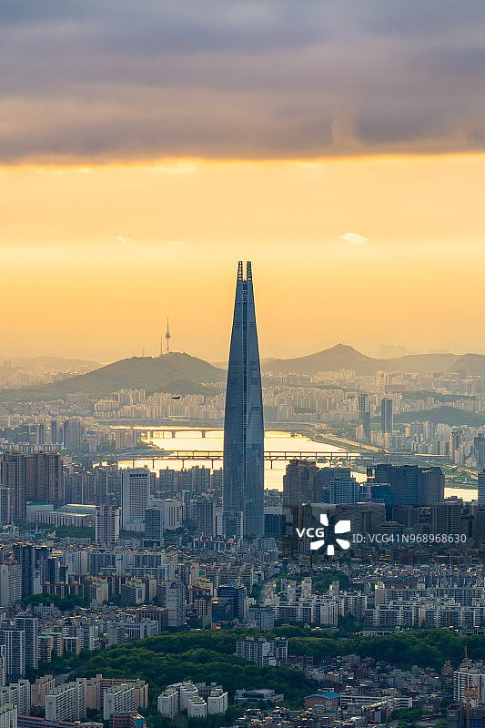 韩国首尔的天际线图片素材