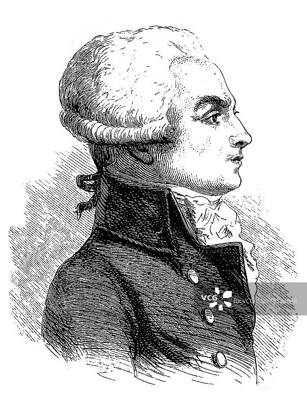 马克西米连François玛丽·伊西多·德·罗伯斯庇尔(1758年5月6日- 1794年7月28日)，法国律师、政治家图片素材