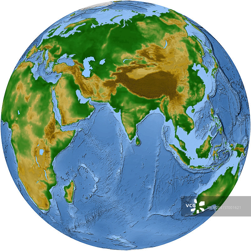 植被图——亚洲和印度洋图片素材
