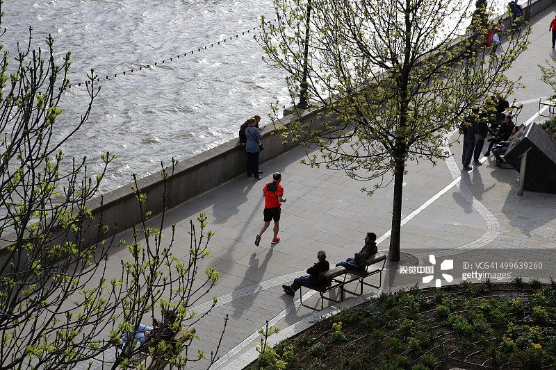 鸟瞰伦敦的北岸步道图片素材