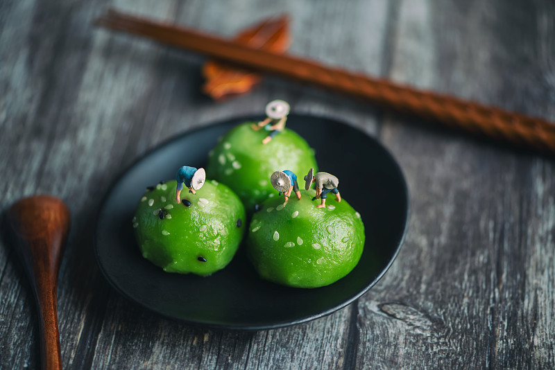 艾草青团美食甜品图片素材