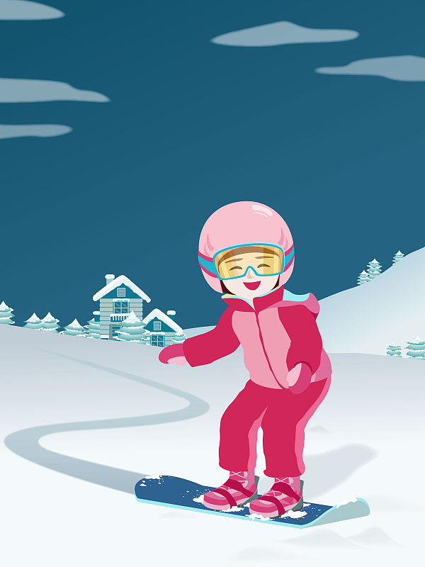 儿童滑雪图片素材