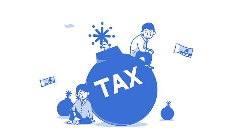 有关免税额清单的年终税收调整矢量插图。002图片下载