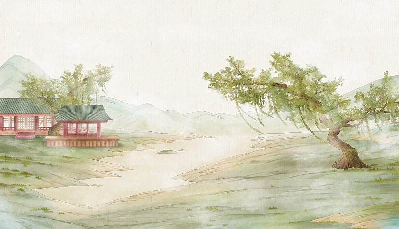 古风中国风壁纸风景山水户外插画下载