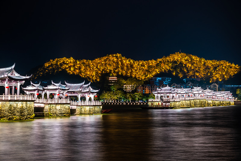 潮州广济桥夜景图片下载