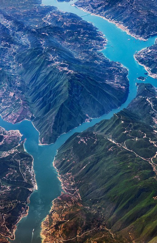 万米高空看长江三峡之瞿塘峡图片素材