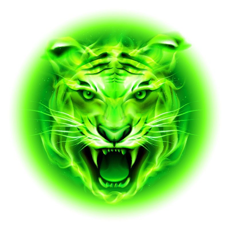 绿色老虎头像图片