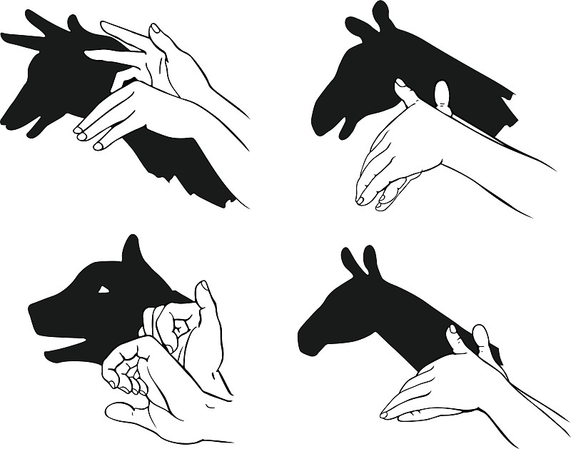 手的影子形成动物的头图片