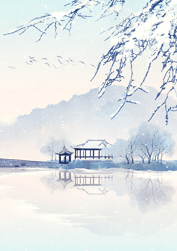 杭州西湖十景断桥残雪图片素材
