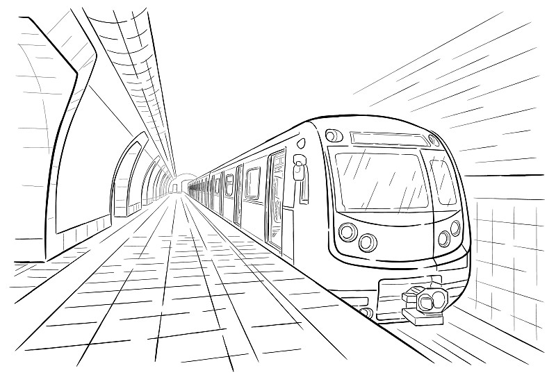 地铁系统简笔画图片
