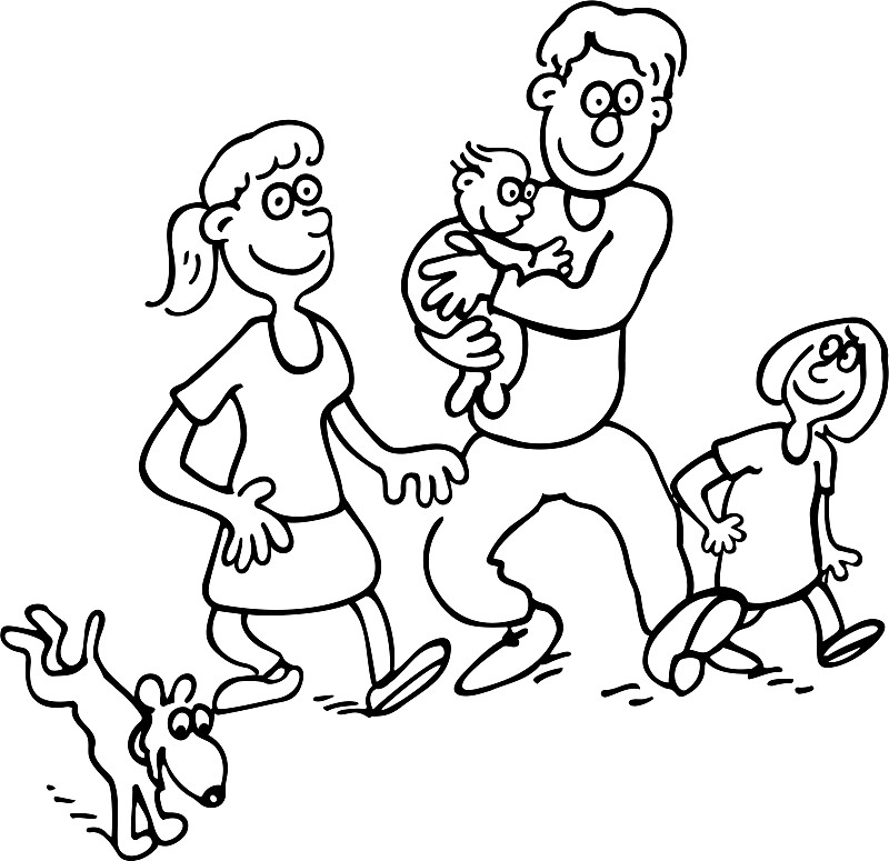 幸福家庭卡通概述卡通手绘图片