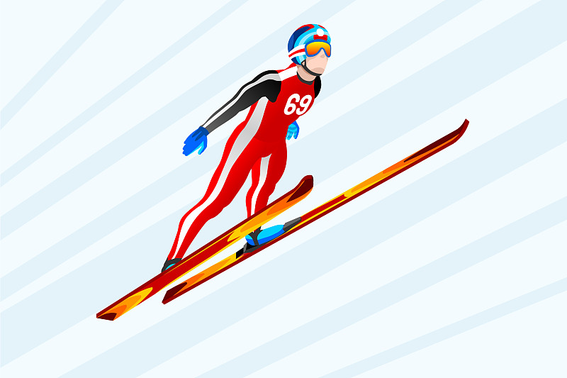 冬季跳台滑雪项目图片素材