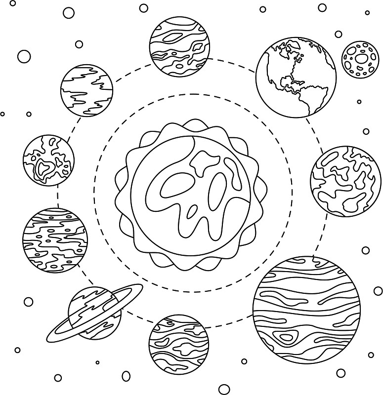 太阳系星图简笔图图片