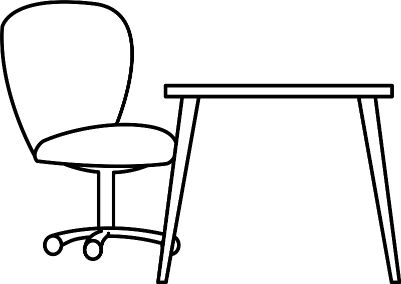 桌子和椅子简笔画立体图片