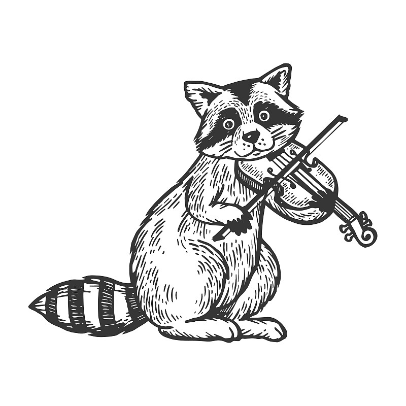 小动物拉小提琴简笔画图片