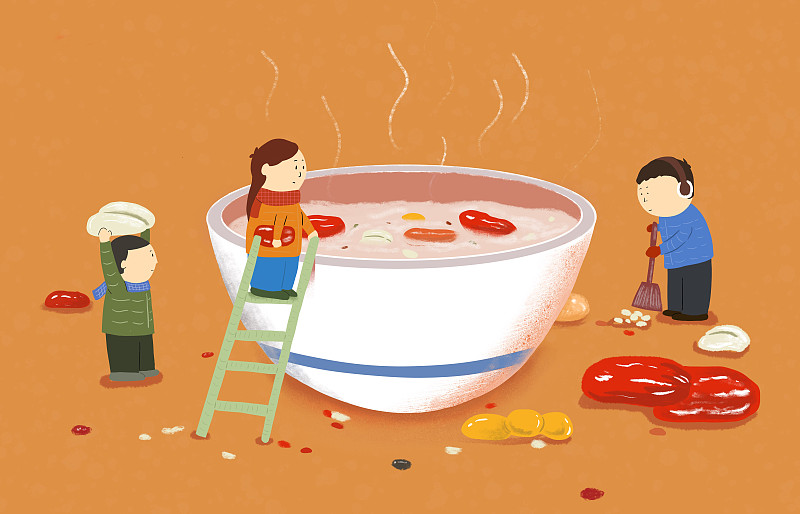 中国传统节日腊八吃腊八粥图片素材