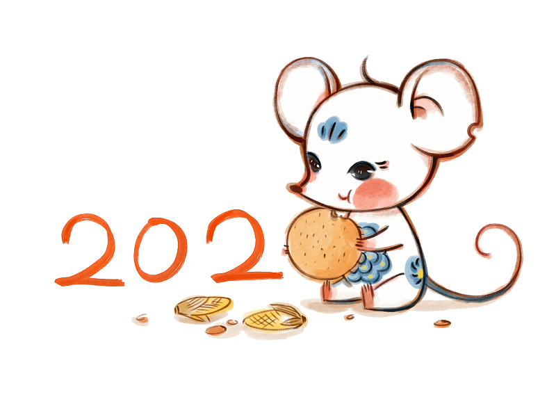 鼠年2020水墨插画下载