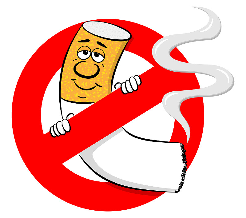 禁止吸烟的卡通香烟标志图片素材