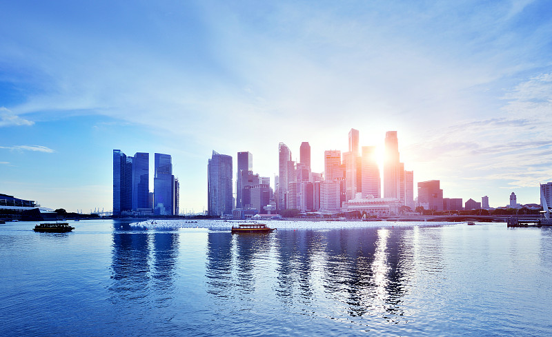新加坡城市的天际线图片素材