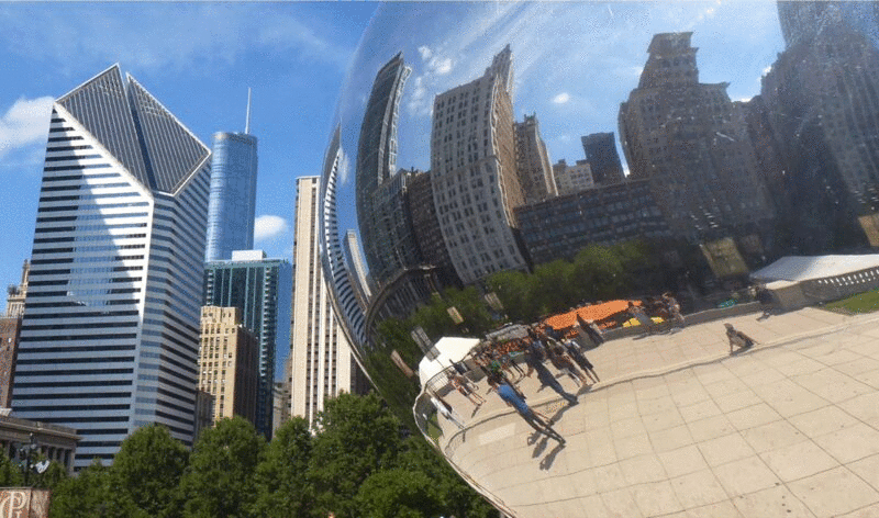 云门雕塑，千年公园，芝加哥，伊利诺斯州，美国图片下载