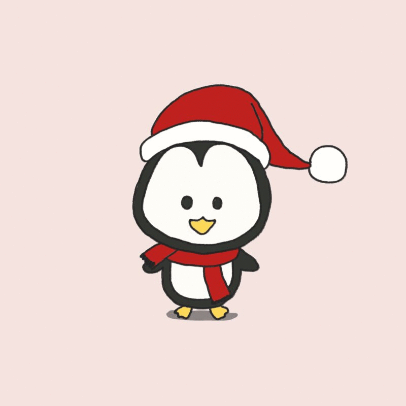戴圣诞帽的企鹅动画图片下载