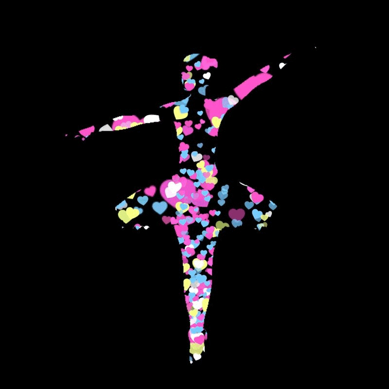 心漂浮在芭蕾舞演员的动画图片下载