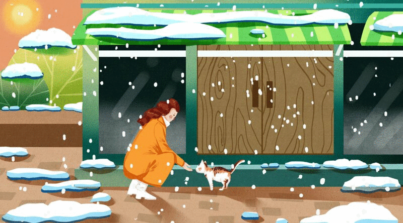 猫与女孩生活二十四节气之大雪图片下载