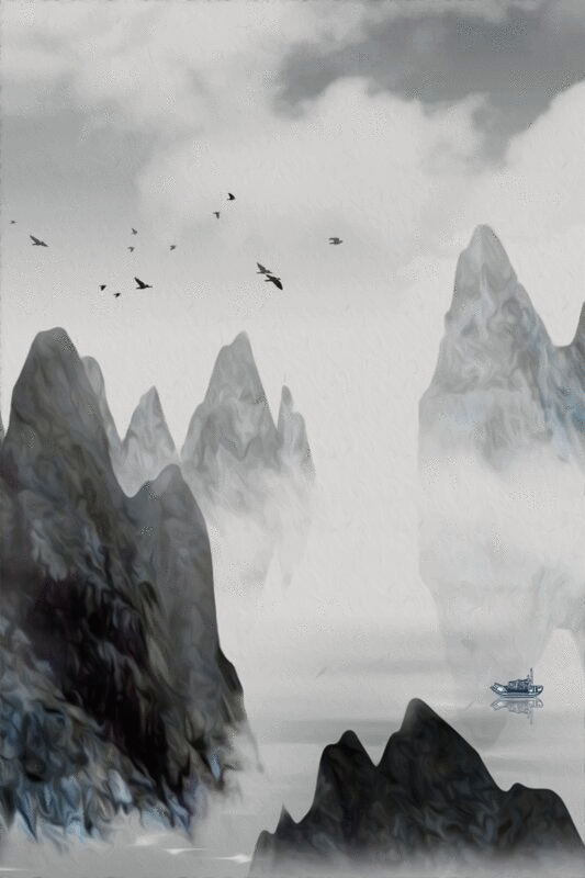 GIF山水 手绘中国风意境风景画图片下载